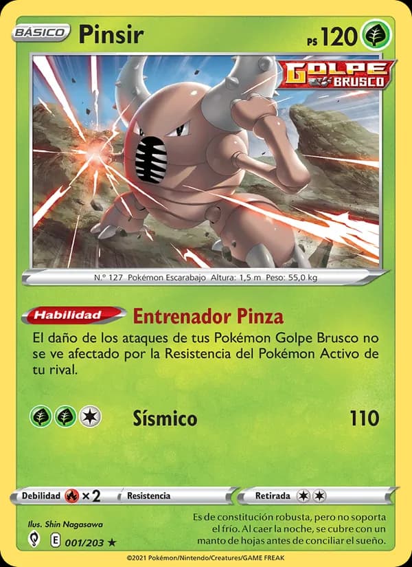 Pinsir card in Spanish