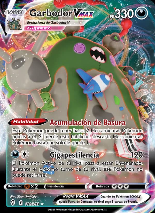Garbodor VMAX card in Spanish