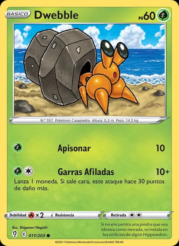 Dwebble card in Spanish