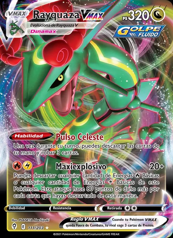 Rayquaza VMAX card in Spanish