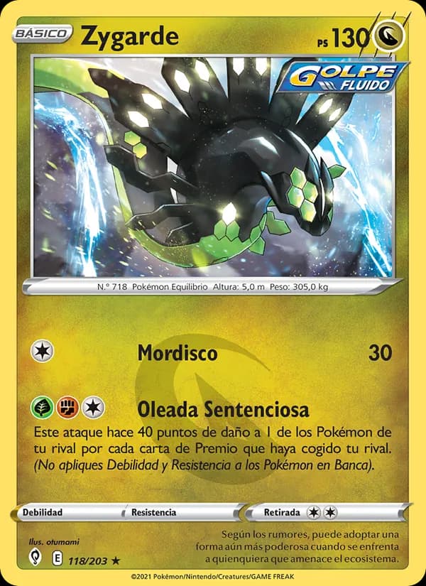 Zygarde card in Spanish