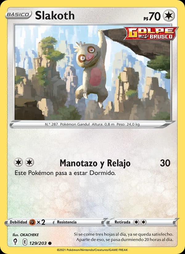 Slakoth card in Spanish