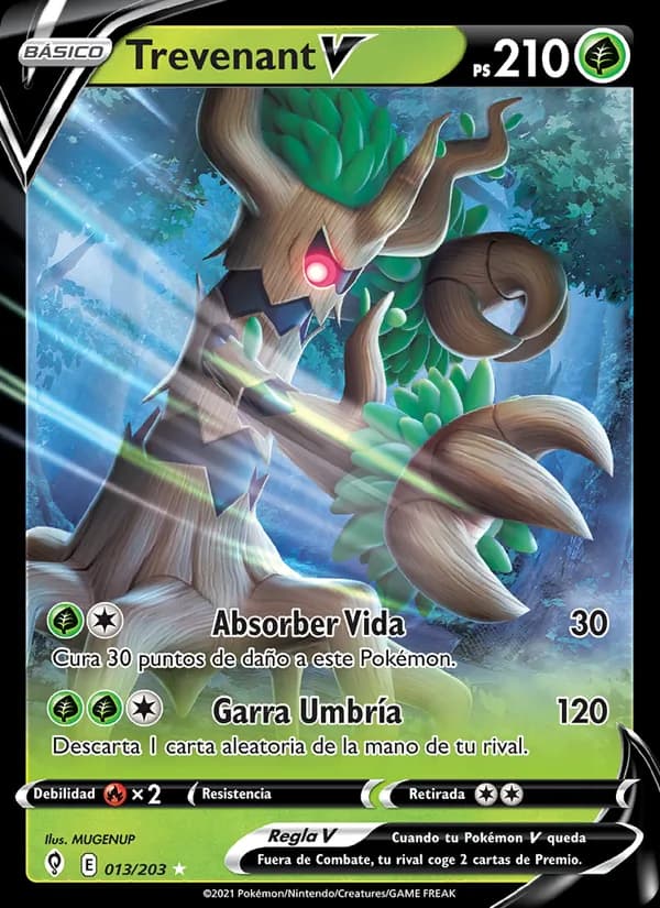 Trevenant V card in Spanish