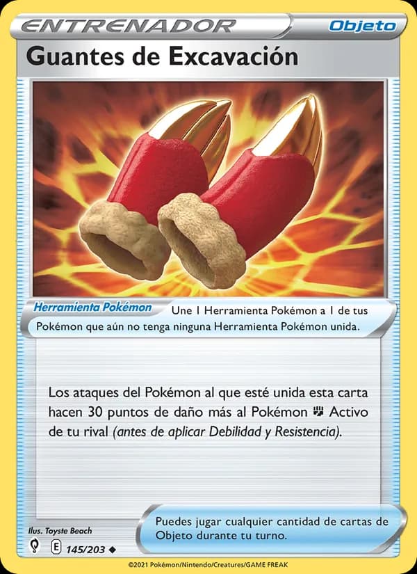 Guantes de Excavación card in Spanish