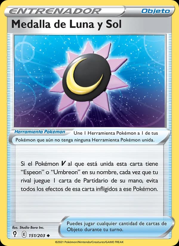 Medalla de Luna y Sol card in Spanish