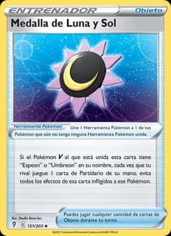 Medalla de Luna y Sol card in Spanish