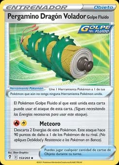 Pergamino Dragón Volador Golpe Fluido card in Spanish