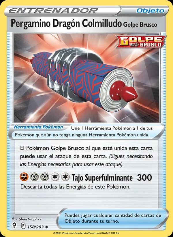 Pergamino Dragón Colmilludo Golpe Brusco card in Spanish