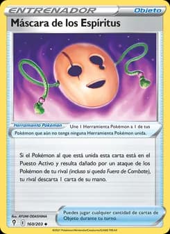 Máscara de los Espíritus card in Spanish