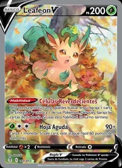 Leafeon V card in Spanish