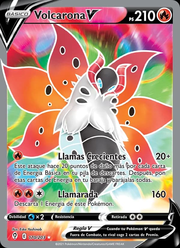 Volcarona V card in Spanish