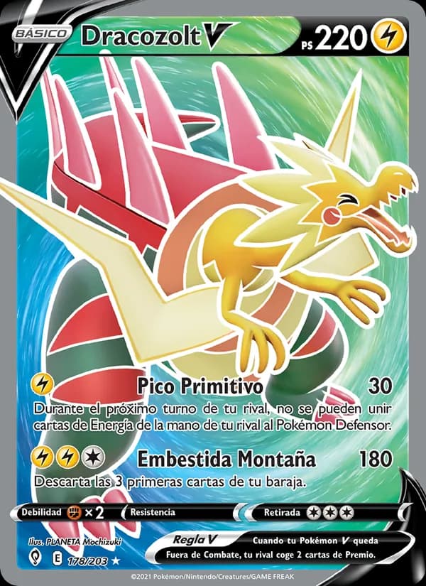 Dracozolt V card in Spanish
