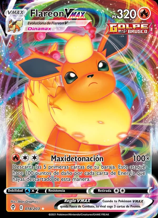 Flareon VMAX card in Spanish