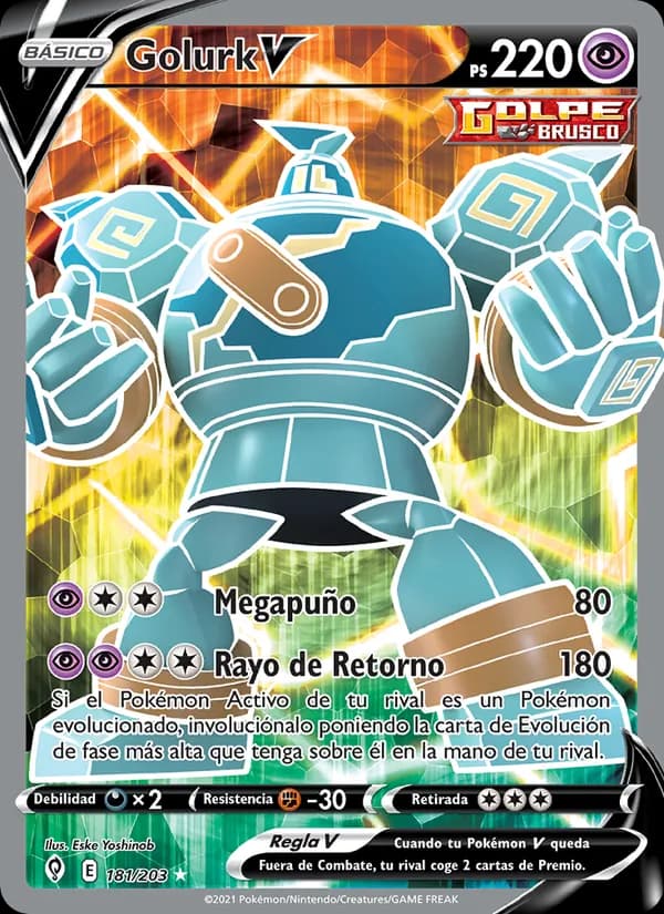 Golurk V card in Spanish