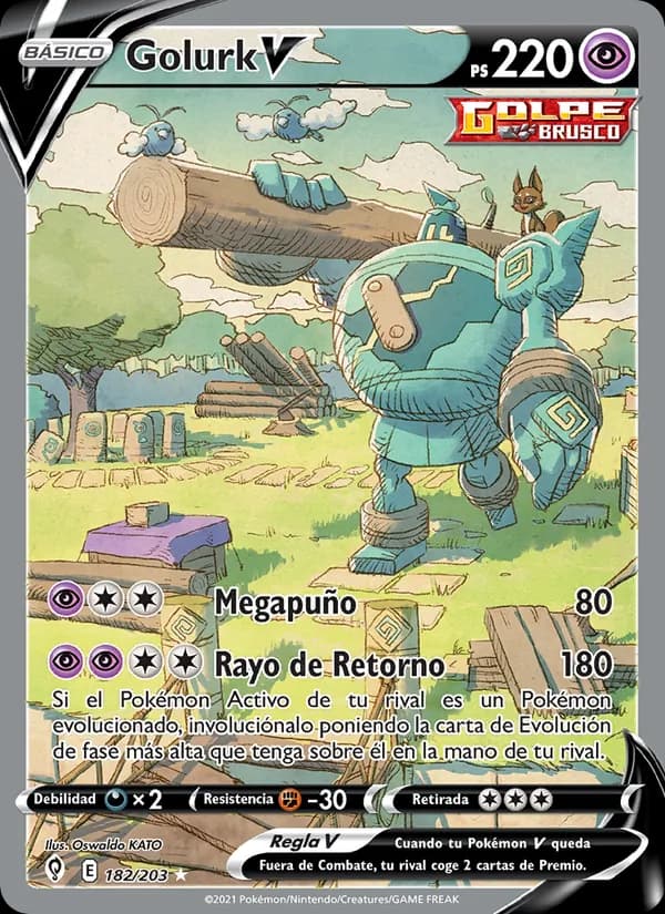 Golurk V card in Spanish