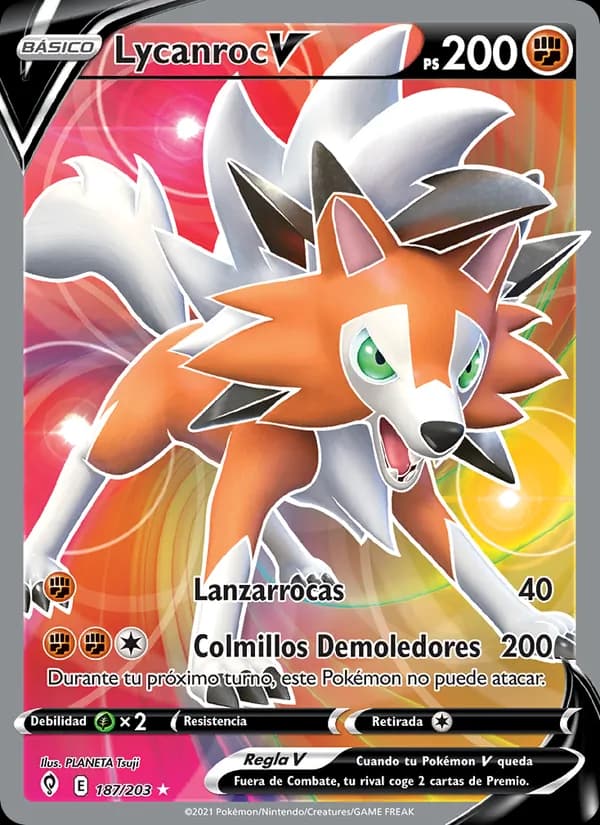 Lycanroc V card in Spanish