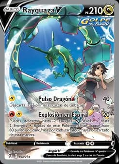 Rayquaza V card in Spanish