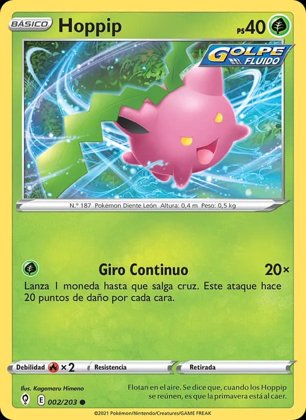 Hoppip card in Spanish
