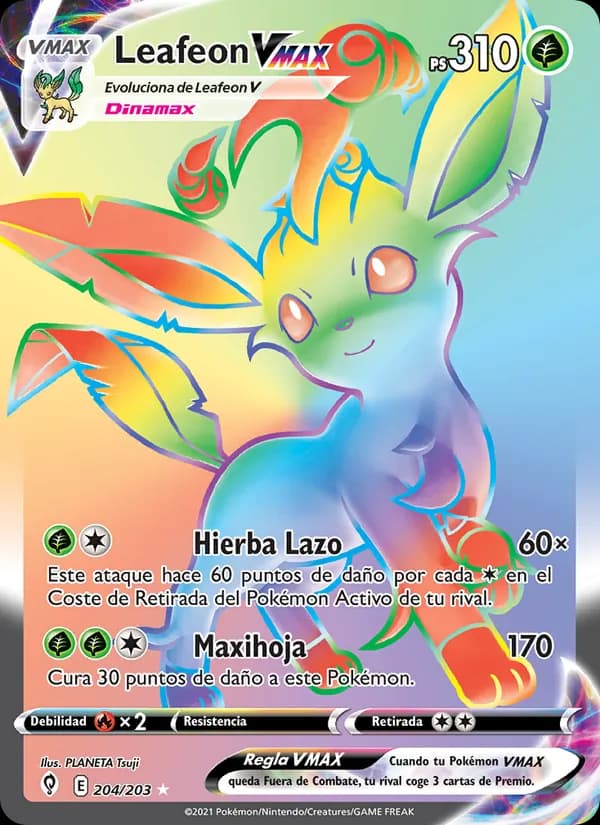 Leafeon VMAX card in Spanish
