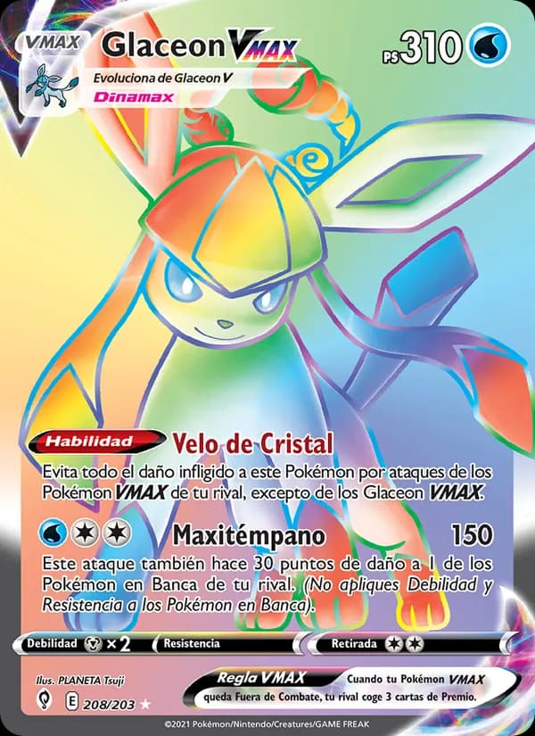 Glaceon VMAX card in Spanish