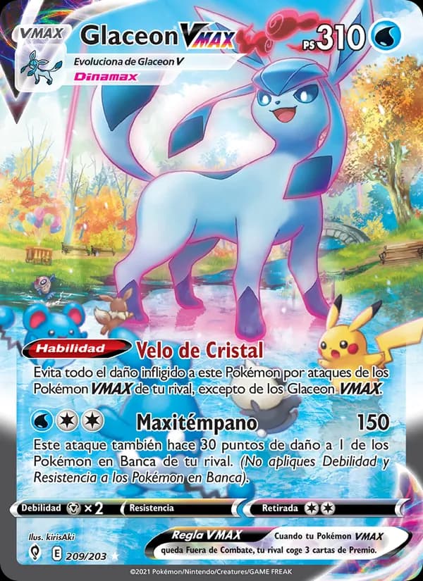 Glaceon VMAX card in Spanish