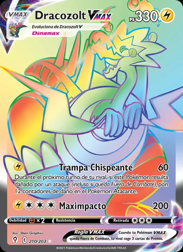 Dracozolt VMAX card in Spanish