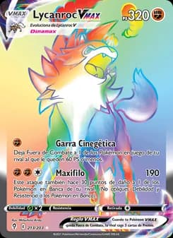Lycanroc VMAX card in Spanish