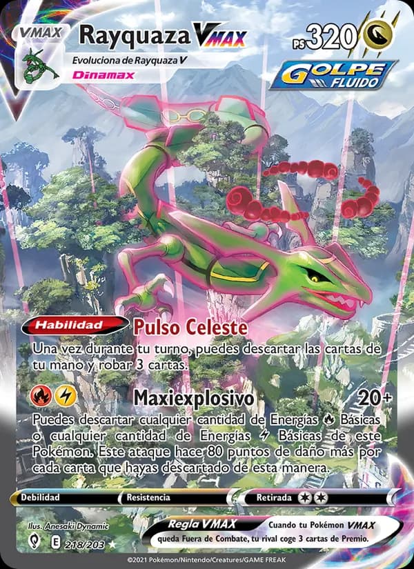 Rayquaza VMAX card in Spanish