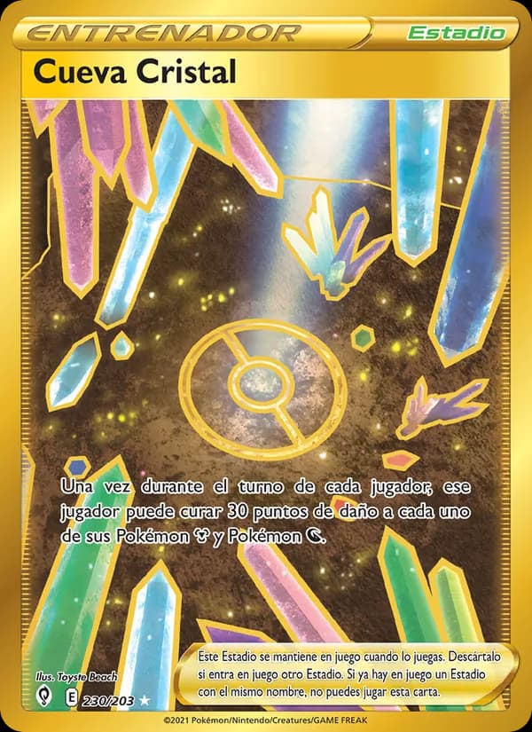 Cueva Cristal card in Spanish