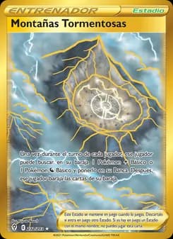 Montañas Tormentosas card in Spanish