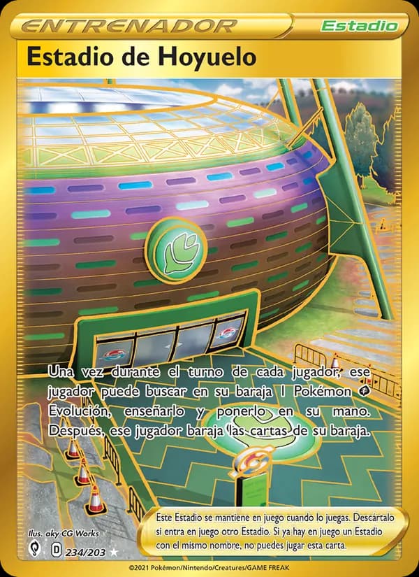 Estadio de Hoyuelo card in Spanish