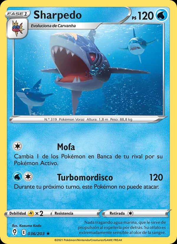 Sharpedo card in Spanish
