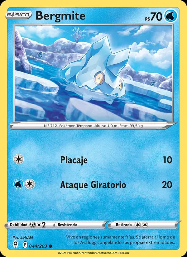 Bergmite card in Spanish