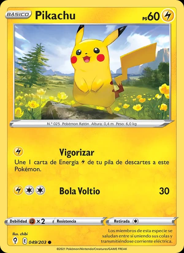 Pikachu card in Spanish