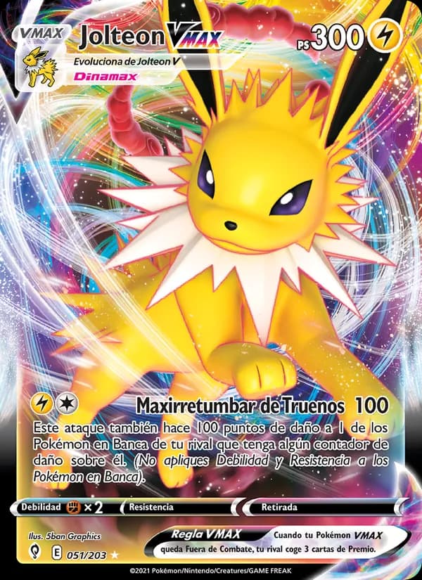 Jolteon VMAX card in Spanish
