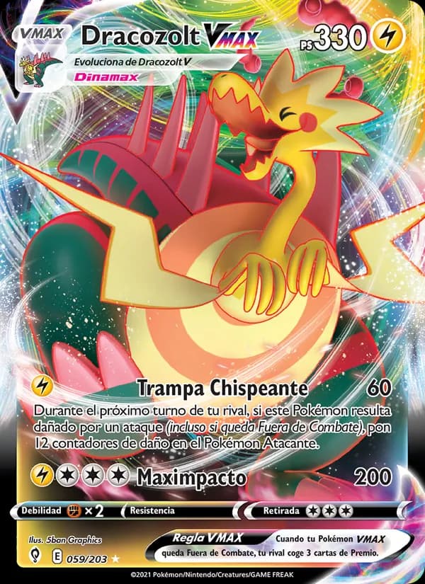 Dracozolt VMAX card in Spanish