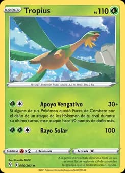 Tropius card in Spanish