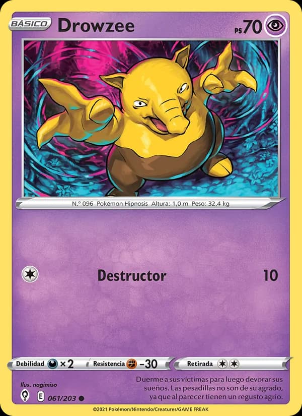 Drowzee card in Spanish