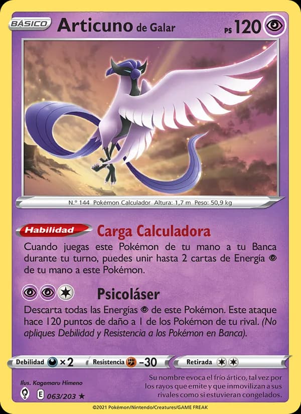 Articuno de Galar card in Spanish