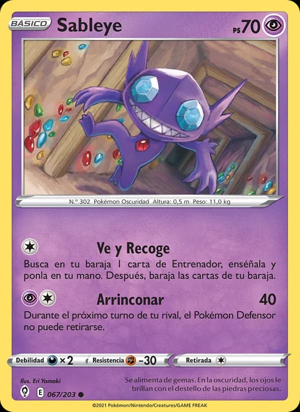 Sableye card in Spanish