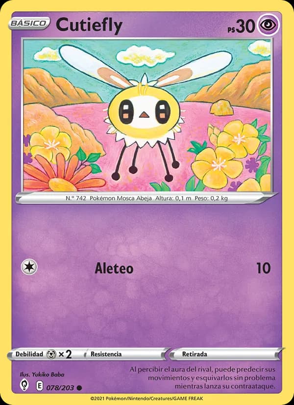 Cutiefly card in Spanish
