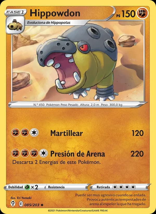 Hippowdon card in Spanish