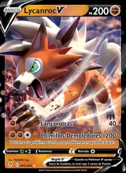 Lycanroc V card in Spanish