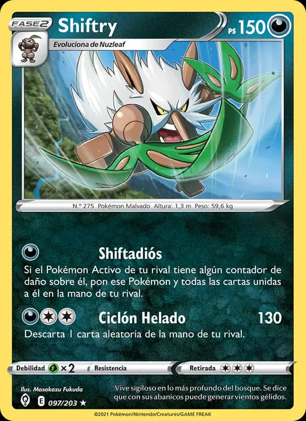 Shiftry card in Spanish