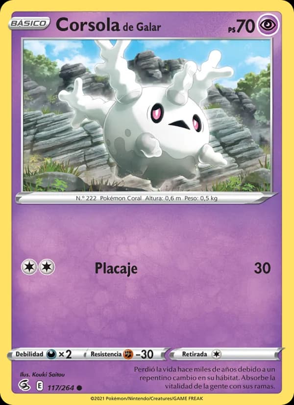 Corsola de Galar card in Spanish