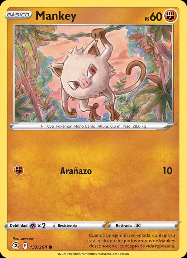 Mankey card in Spanish