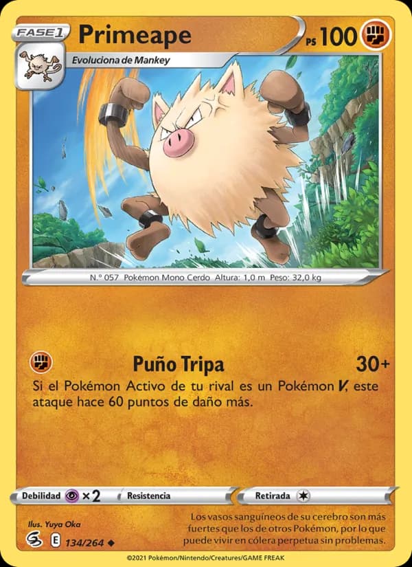 Primeape card in Spanish