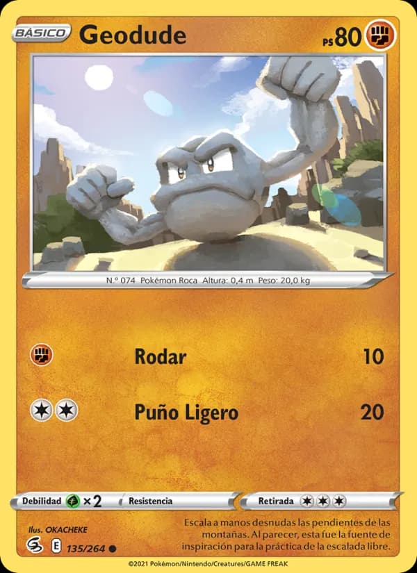 Geodude card in Spanish