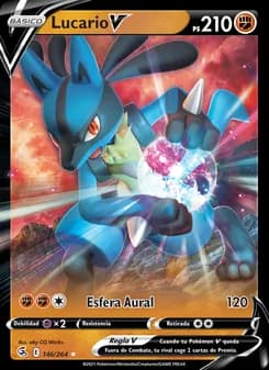 Lucario V card in Spanish