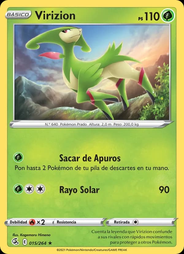 Virizion card in Spanish